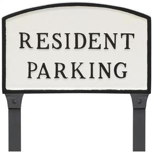 10" x 15" Standard Arch Resident Parking Statement Plaque Sign with Lawn Stakes