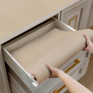 Shinlendid Shelf and Drawer Liner for Kitchen Cabinet Non-Adhesive Non Slip | Thickened Shelf Paper Waterproof Shelves Protector Pantry Liner Cover for Dresser Cupboard Bathroom Khaki 23IN x 10FT