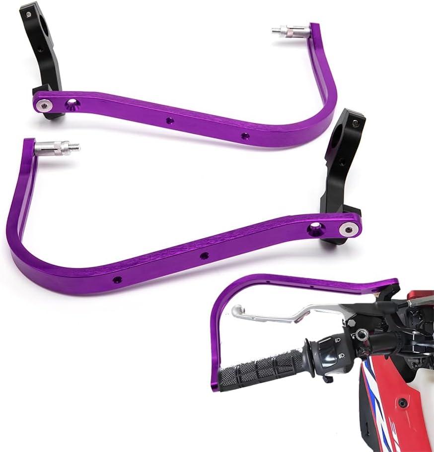 Aluminum Motorcycle Handguard Protector Black Blue For 23-28mm Left Right Handlebar Riding Bracket For Dirt Bike Cruiser Scooter (Purple)