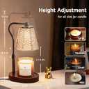 Candle Warmer Lamp with Timer & Dimmable Light, Height Adjustable Design, Modern Home Decor, Flameless Wax Melter for Jar Candles, Dark Wood,Includes 2 Bulbs, Ideal Gift for Women & Mom