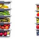 Rubbermaid Brilliance Food Storage Container, Medium, 3.2 Cup, 5 Pack, Clear & Leak-Proof Brilliance Food Storage Set, 1.3 Cup Plastic Containers with Lids, 5-Pack, Clear