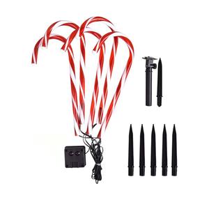 Outdoor Solar Christmas Led Candy Cane Lights Ip44 Waterproof Pathway Lamp for Christmas Decoration Battery Box (Solar) Number of Light Sources 20