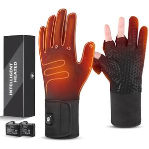 Heated Gloves for Men Women Cold Weather,Electric Rechargeable Gloves,Winter Outdoor Hand Warmer for Camping Hunting Fishing Working Riding Driving Photography (Medium-Large)