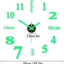 DIY Wall Clock Silent Frameless Wall Clocks Battery Operated 19.7 Inch Luminous Acrylic Wall Clock Sticker Modern Wall Clocks for Living Room Kitchen Bedroom Office (M)