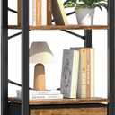 Yoobure Bookshelf, 4 Tier Book Shelf with Drawer, Small Bookcase Narrow Book Case, Industrial Bookshelves Shelf for Bedroom Living Room Office, Book Storage Organizer for CD/Movie Rustic Brown