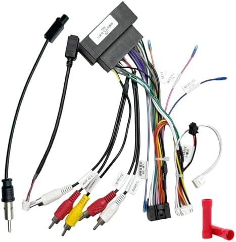 Aftermarket Radio Wiring Adapter Compatible with Chrysler 2015-2018/Dodge 2014-2019/Jeep 2018-2019, 16Pin Android Car Stereo Harness with SWC Reverse, Fits for Ram Wrangler Grand Cherokee Challenger