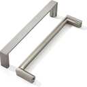 khtumeware 5 Pack 6-1/4 Inch(160mm) Brushed Satin Nickel Square Cabinet Pulls Kitchen Cabinet Handles Cabinet Hardware Drawer Pulls for Dresser Cupboard (6" Hole Center)