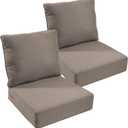 Outdoor Chair Cushions Set of 2, Waterproof 24x24 Patio Chair Cushion, 6" Thickened Seat Cushion for Outdoor Furniture, Couch Cushion Replacement, Include 2 Back & 2 Seat Cushions, Thick/Grey (24"x24" Thick - 2 Sets, Gray)