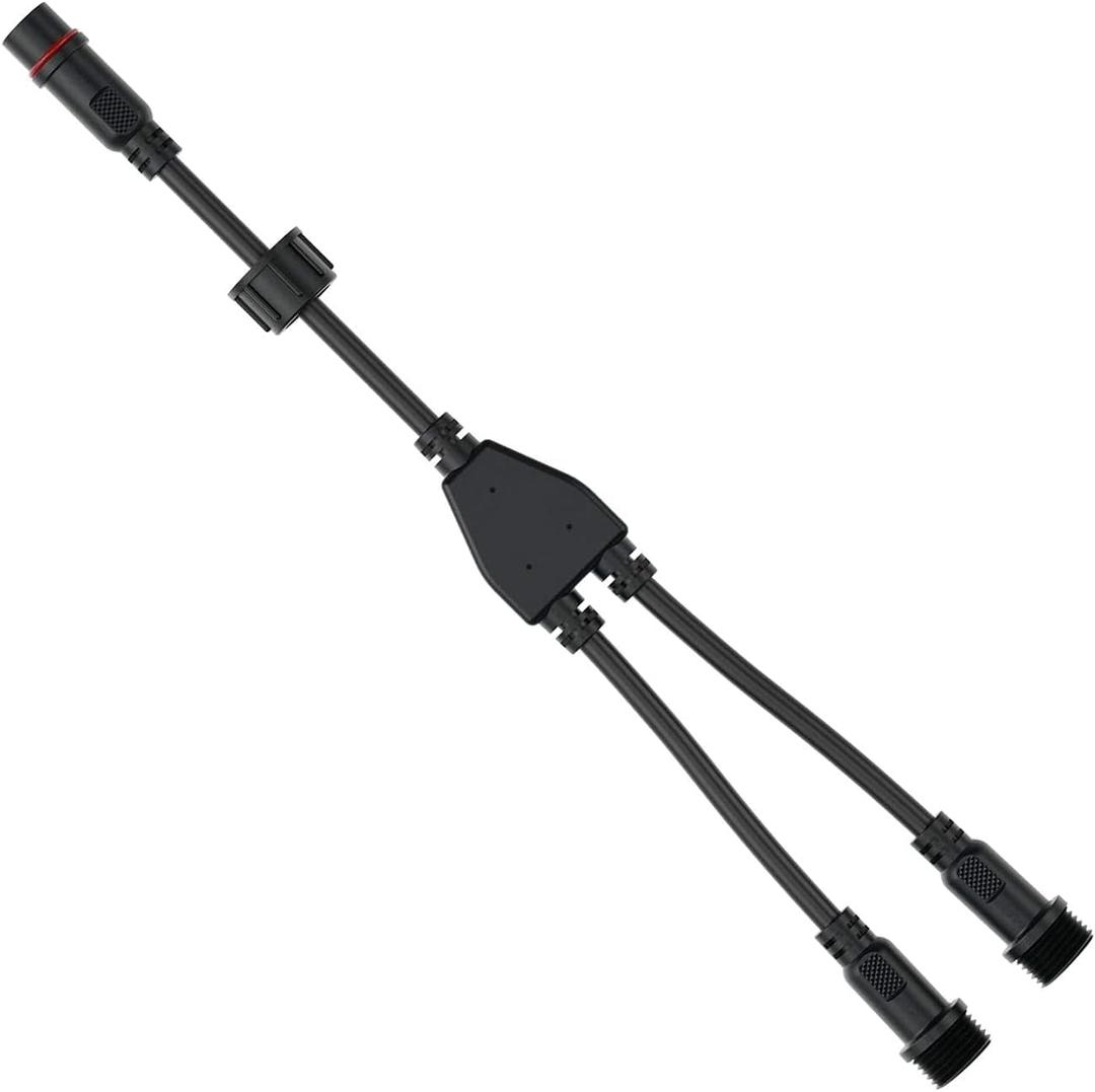 2 Way Lighting Splitter Connector 2Pin Y Shape 1 Male to 2 Female Extension Cable Connector for LED Lighting (2 Way Splitter 1Pack)