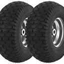 AR-PRO (2 Pack) 15x6.00-6 Front Tire and Wheel Assembly, 15x6-6 Lawn Mower Tire with 3" Centered Hub & 3/4" Bushing, 4-Ply Pneumatic