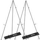 JoyYeux Art Folding Easels for Display, 2 Pack Metal Floor Easel Stand Bulk Tripod Black Collapsible for Sign Artist Poster Wedding | with Carry Bag