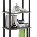Furinno Turn-N-Tube No Tool 4-Tier Storage Shelf, Narrow, French Oak Grey/Black, 4-Tier Round Tube