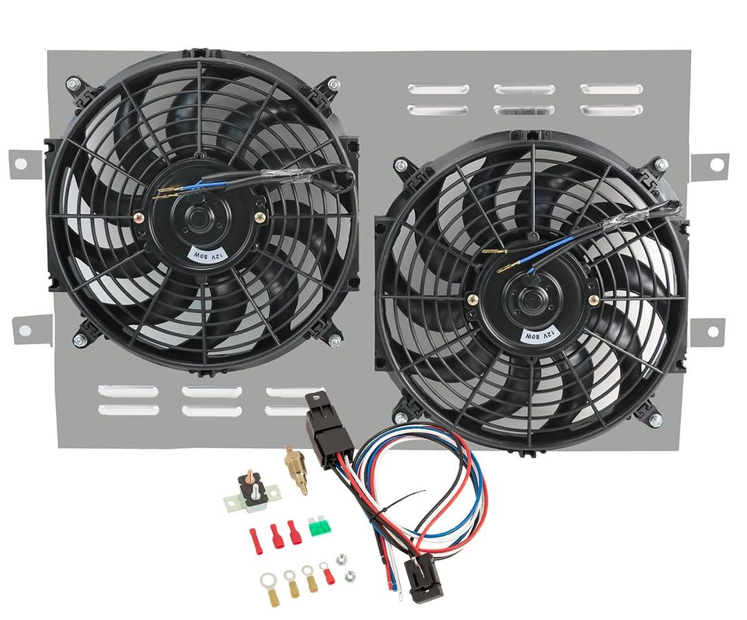 Radiator Shroud Electric Fan for 1963-1968 Chevy Chevelle Impala Bel-Air V8