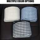 Car Trash Can, Mini Foldable Vehicle Garbage Organizer with 15PCS Bin Bag, Check Pattern Auto Interior Hanging Bin Container Accessoies, Universal for SUV Sedan Truck (Beige/White)