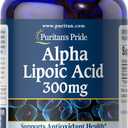 Puritan's Pride Alpha Lipoic Acid 300mg, Dietary Supplement for Antioxidant Health, Sugar and Energy Metabolism Support, 4 Month Supply, 120 Rapid Release Softgels