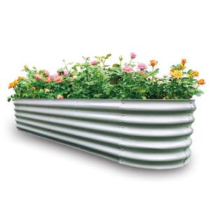 Gardmax Galvanized Raised Garden Bed, Lightweight Planter Boxes Outdoor with Easy Assembly, Large Garden Bed for Vegetables, Fruits, Flower Silver 8FT