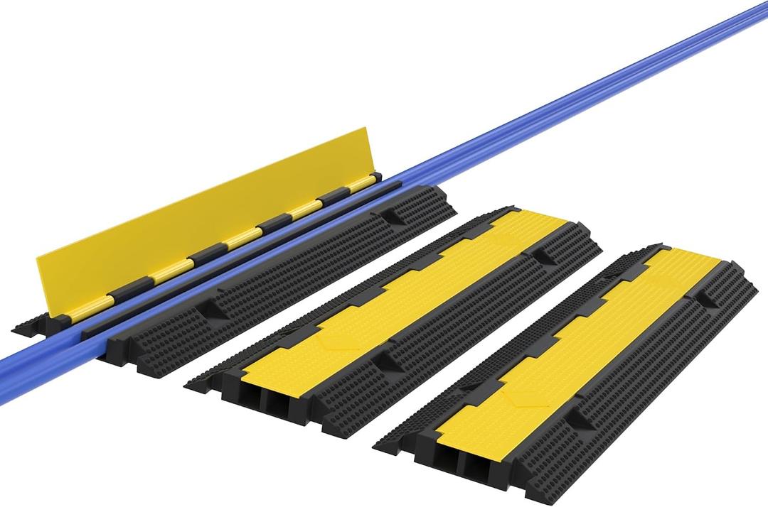 RELIANCER 3 Packs 2-Channel Rubber Cable Protector Cover Ramp & Speed Bump
33000 Lbs Capacity,Industrial-grade Rubber,Flip-Open Lid,Modular Interlocking Design,Protect Cable & Control Traffic Speed