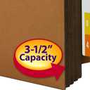 Smead End Tab Pocket, Reinforced Straight-Cut Tab, 3-1/2" Expansion, Extra Wide Letter Size, Redrope with Dark Brown Gusset, 10 per Box (73681)