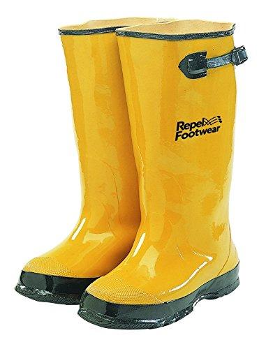 Galeton 7900-7 Repel Footwear Over-the-Shoe Rubber Slush Boots, Cotton Lined, 15.5" high, Men's Size 7, Yellow