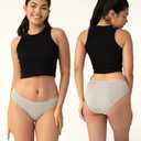 Neione Period Underwear Menstrual Panties Comfortable Modal Bikini Cheeky Briefs for Women Girls (Large, 3-pk Satori)