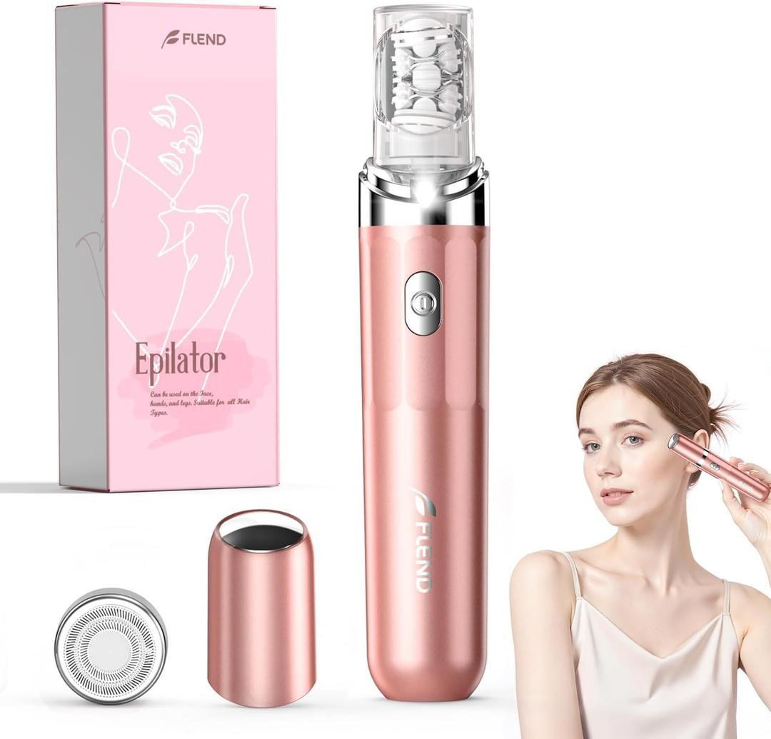 Epilator,2 in 1Facial Hair Removal for Women,Electric Lady Shaver for Face with LED Light Rechargeable,Hair Removal Device Legs/Face/Bikini/Arms,Smooth Epilator Trimmer Travel Kit Set Upgrade