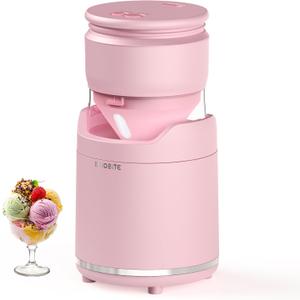 Soft Serve Ice Cream Maker Machine Rechargeable Compact for Homemade Gelato, Sorbet & Frozen Yogurt, Stylish Pink Design, Perfect for 1-2 Servings, Best Gift for Couples & Families