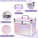 Medication Combination Lock Boxes with Code for Personal Items, Medicine Lockbox for Documents 10 x 7.25 x 7.75 Inches Colorful Aurora
