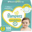 Pampers Baby Diapers, Swaddlers, One Month Supply, Multi, Size 2, 186 Count