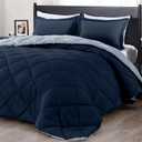 downluxe Full Size Comforter Set - Blue and Sapphire Full Comforter - Soft Bedding Sets for All Seasons -3- Piece Comforter Set Full with 2 Reversible Pillow Shams (Blue/Sapphire)
