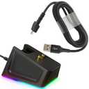 Charging Dock with 4.9Ft USB Charging Cable Fits for Razer Naga Pro/DeathAdder/Basilisk/Viper Ultimate Gaming Mouse,Magnetic Dock with Charge Status Indicator and Anti-Slip Sticker (Black)