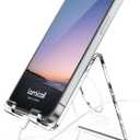 Lamicall Cell Phone Stand, Desk Accessories - Clear Office Cell Phone Holder, Acrylic Phone Stand, Desktop, Acrylic Office Desk Decor Accessories, Suitable for iPhone, 4-8'' Phone, Gifts