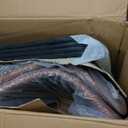 DUMOS 26 Inch Counter Height Bar Stools Set of 4, Modern Faux Leather High Barstools with Back and Metal Leg, Bar Chairs for Kitchen lsland, Brown