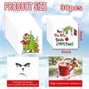 4Pack Christmas Face Decal Stickers for Crafts Small Vinyl Faces Eyes Pitcher Rub on Transfers UV Decals for Ornaments Glass Drinking Cups Wood Bowl Decorations Balls Party Supplies (hand30)