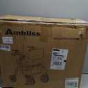 Ambliss 10" Front Wheeled Walkers for Seniors,Rollator Walker with Seat and Extra Wide Backrest, Lightweight Collapsible Rolling Walker, Adjustable Height Rollator Walker with Cup & Cane Holder (Blue)