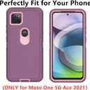 for Motorola Moto One 5G Ace Case, Defender Case Soft TPU Hard PC Heavy Duty Shockproof Dustproof 3 in 1 Phone Cover for Moto One 5G Ace 2021 (Pink/Maroon)