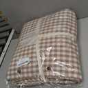 TOCOMOA Tan Gingham Sheets Bedding Set 100% Washed Cotton Like Linen Feel Breathable Soft Comfy 4-Piece Brown Plaid Checkered Bed Sheet Set with 17" Deep Pocket Cute Aesthetic, King