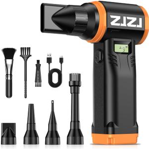 Compressed Air Duster-180000RPM Electric Air Duster with 40MM Brushless Motor, 9-Gears Adjustable Mini Air Blower with LED Light, 10000mAh Rechargeable Battery, Dust Blower for Computer, Home, Car