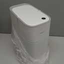 MOPALL Small Bathroom Trash Cans with Lids,Motion Sensor Bathroom Trash Can,Narrow Waterproof Plastic 3.5 Gallon Automatic Adsorption Touchless Garbage Can,White