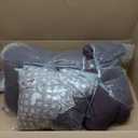 Monbix Queen Comforter Set - 7 Pieces ltalian Plum Prewashed Bed in a Bag Queen Bedding Sets with Comforters, All Seasons Ultra Soft Comforter Bed Set with Sheets,Pillowcases & Shams