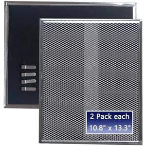 Upgraded S99010308 Range Hood Charcoal Filter Fit Bro-an Nut-one BPSF30 QS WS And GE WB02X10707 S-ears Non-Ducted carbon Replacement Filters Allure Range Hood Filter Size 10.8"x13.3" 2-Pack