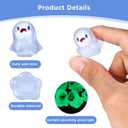 2 x TIESOME 6PCS Luminous Ghost Car Dashboard Decor, Fun Ghost Car Dash Decorations Ornaments Rear View Mirror Ornament Glow in Dark for Vehicle Home Office Garden Landscape Party