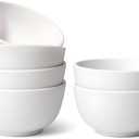 TP 10 Ounce Bowl Set of 6, 4.5" Melamine Small Bowls for Appetizer Snacks Ice Cream Dipping Sauce Side Dish, Unbreakbale and Lightweight, White
