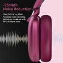 RORSOU C6 Active Noise Cancelling Headphones, Wireless Over Ear Bluetooth Headphones, 60H Playtime, Lightweight Folding Deep Bass Comfort Fit Ear Cups Headset with Mic for iPad/Travel/PC/Home Red