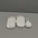 LEVERLOC Soap Dish Holder for Shower Double Layer Suction Cup Wall Mounted NO-Drilling Self Draining Removable Waterproof Strong Suction Bar Soap Sponge Holder for Shower Bathroom Bathtub Kitchen