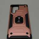Anqrp Galaxy S22 Ultra Case, Military Grade Protective Phone Case Cover with Enhanced Metal Ring Kickstand [Support Magnet Mount] Compatible with Samsung Galaxy S22 Ultra,Rose Gold