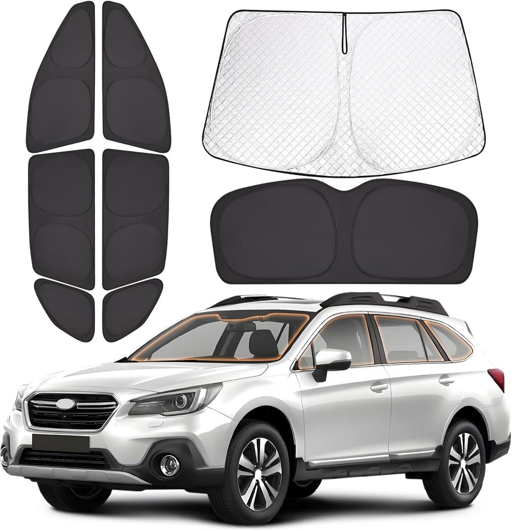 XCBYT 2021- Present Outback Window Shades | 6 Layers Thickened Car Window Covers | 2 in 1 Car Full Window Privacy Curtains | 100% Blackout Window Shade and Heat Insulation for Camping Napping (8 PCS)