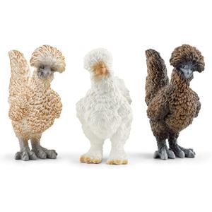 Schleich Farm World Realistic Chickens Playset - 3-Piece Farm and Barn Toy Playset with Realistic Chicken Figurines for Play Time and Imagination, for Boys and Girls, Gift for Kids Toddlers Age 3+