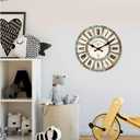 Big Wall Clock Silent Large Farmhouse Wall Clocks Battery Operated 20 Inch Wood Decorative Wall Clock for Living Room(No Solid Wood, It is with MDF Material)