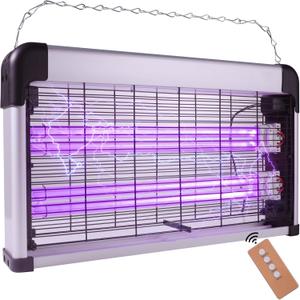 76W Dual-Tube UV Light Box UVC Lamp for Garage, 265nm Full-Coverage Air Refreshment | Wall-Mount or Freestanding Design | Remote & Timer 