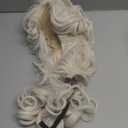 Mens Judge Colonial Wig with Glasses Long Blonde Powdered Wavy Wig Costume Cosplay Halloween Party White Wigs (Beige)